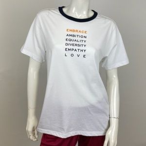 Tory Burch - Power Words "Embrace" Short Sleeve Te